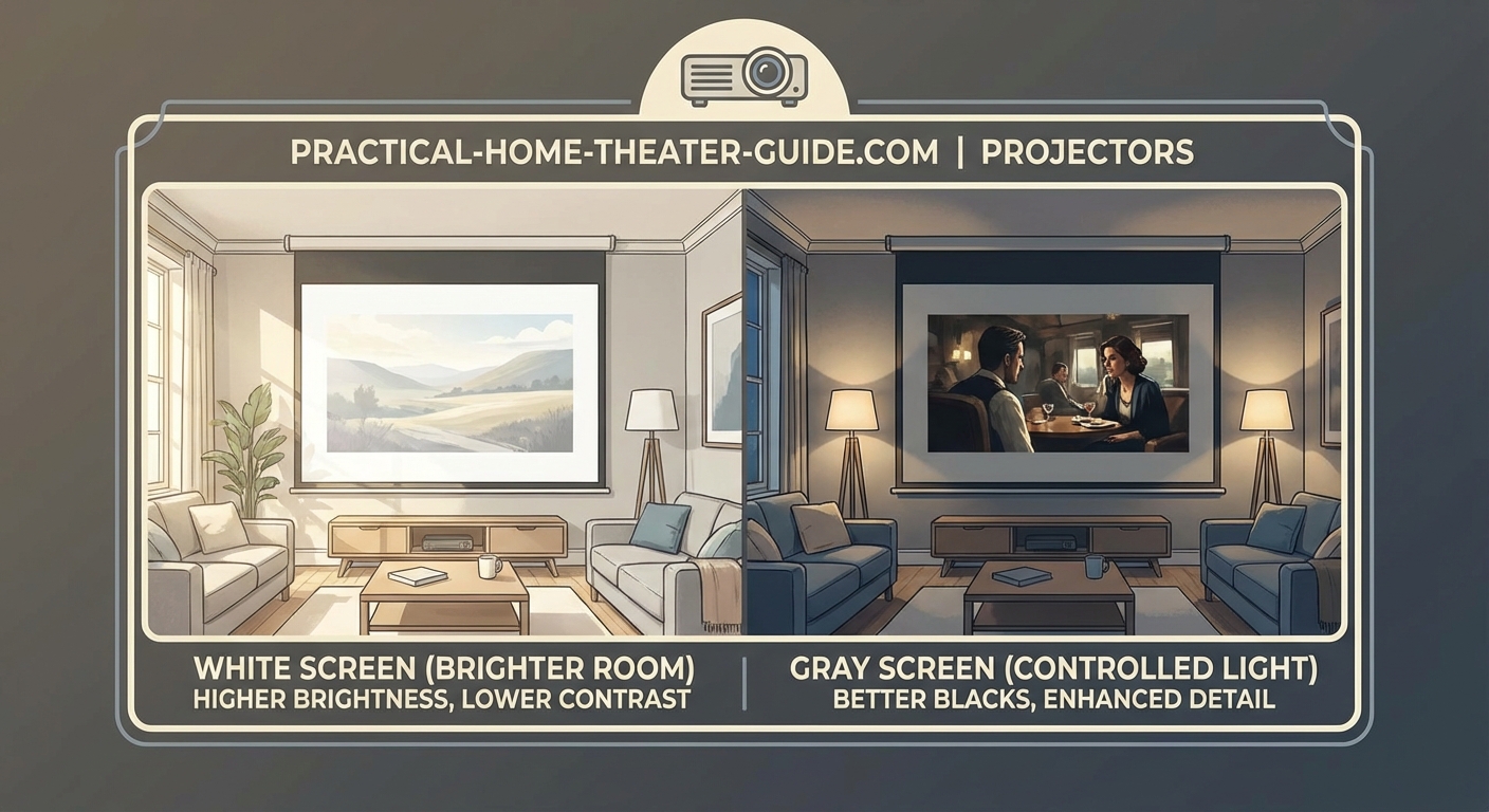 Gray vs White Projector Screens: Which Material Actually Improves Picture Quality? - Illustration 1