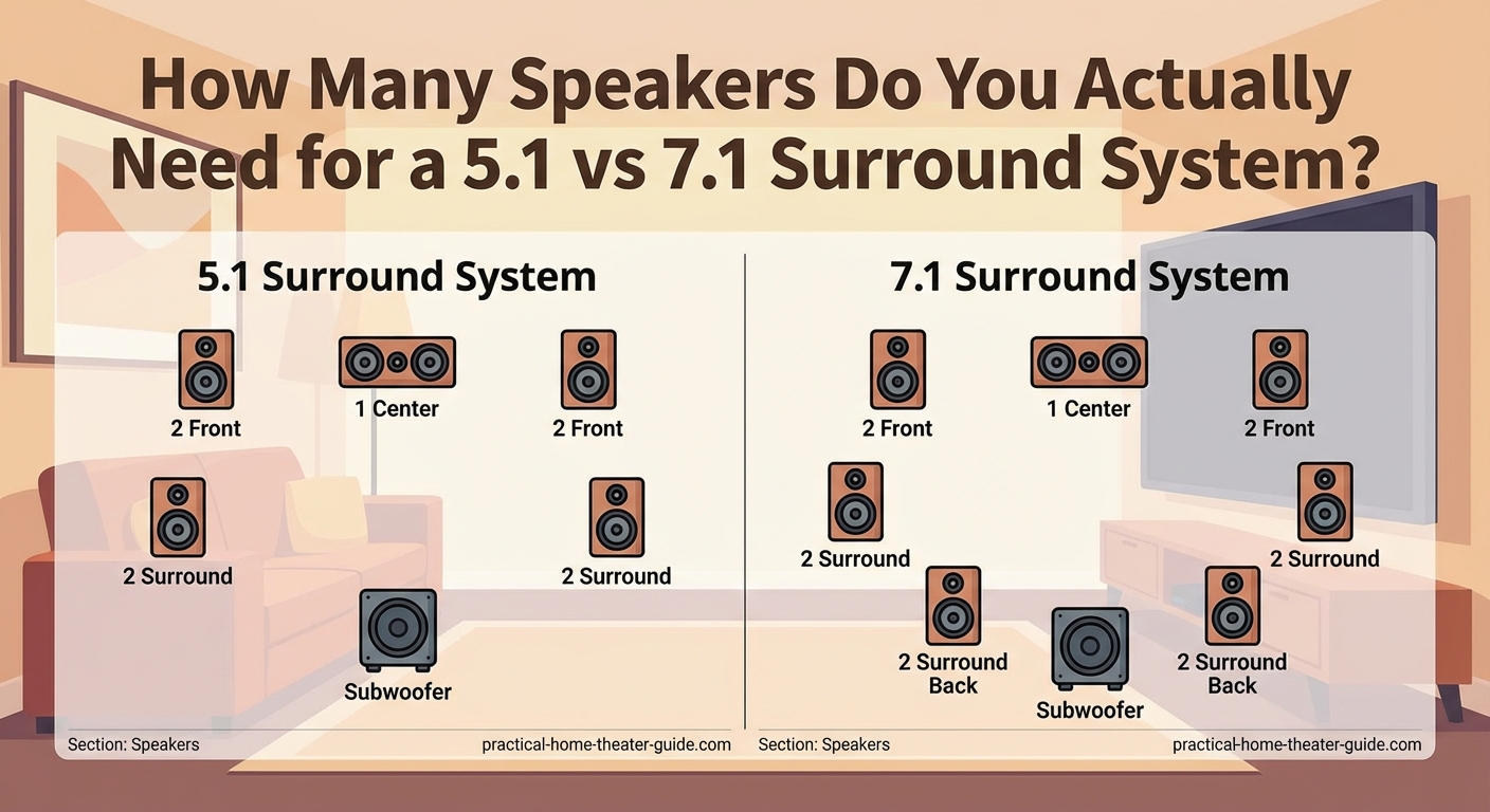How Many Speakers Do You Actually Need for a 5.1 vs 7.1 Surround System? - Illustration 1