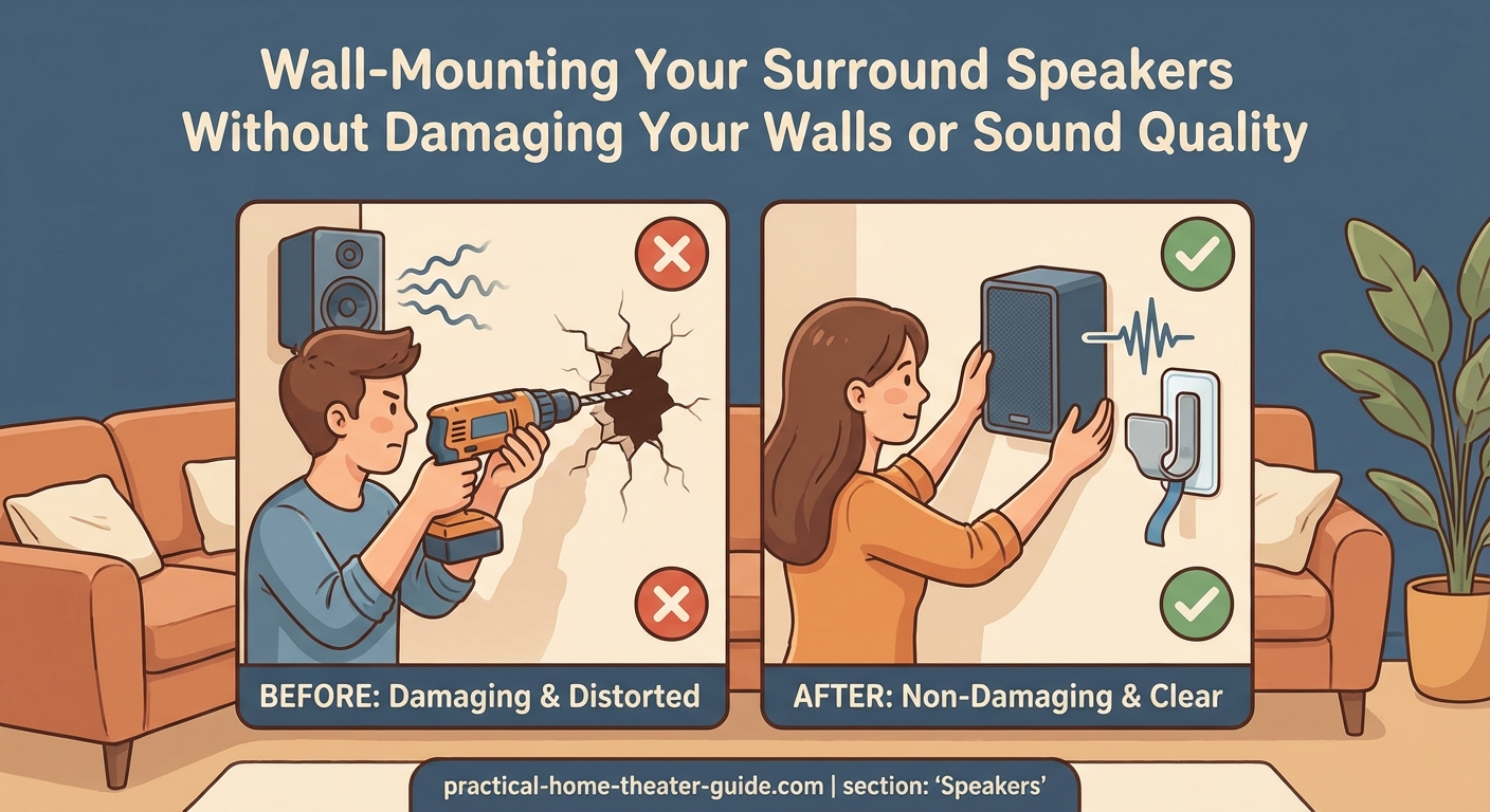 Wall-Mounting Your Surround Speakers Without Damaging Your Walls or Sound Quality - Illustration 1