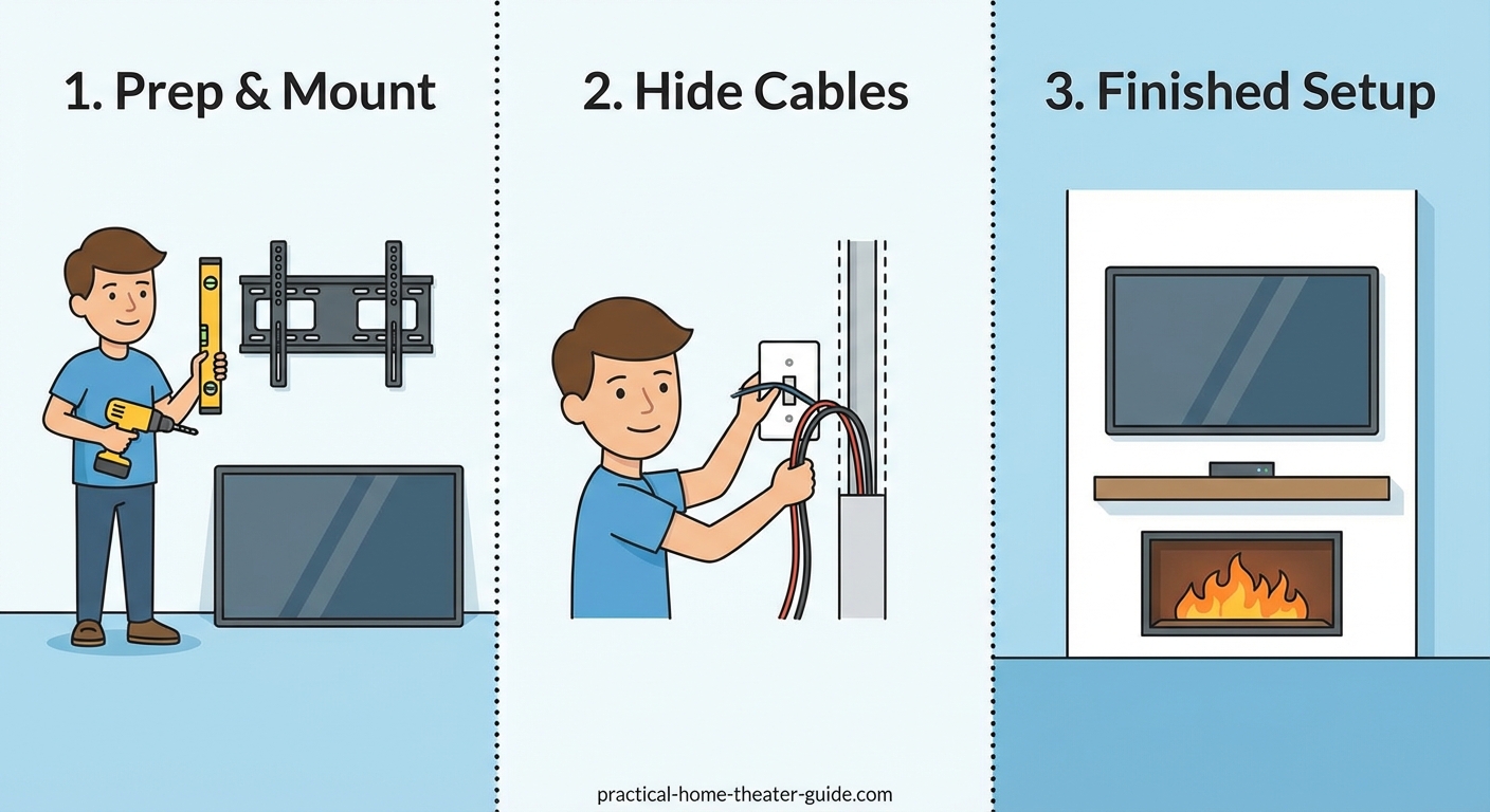 Step-by-Step Guide to Mounting Your TV and Hiding All the Cables - Illustration 3