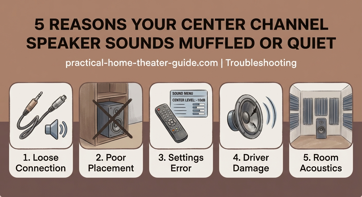 5 Reasons Your Center Channel Speaker Sounds Muffled or Quiet - Illustration 1