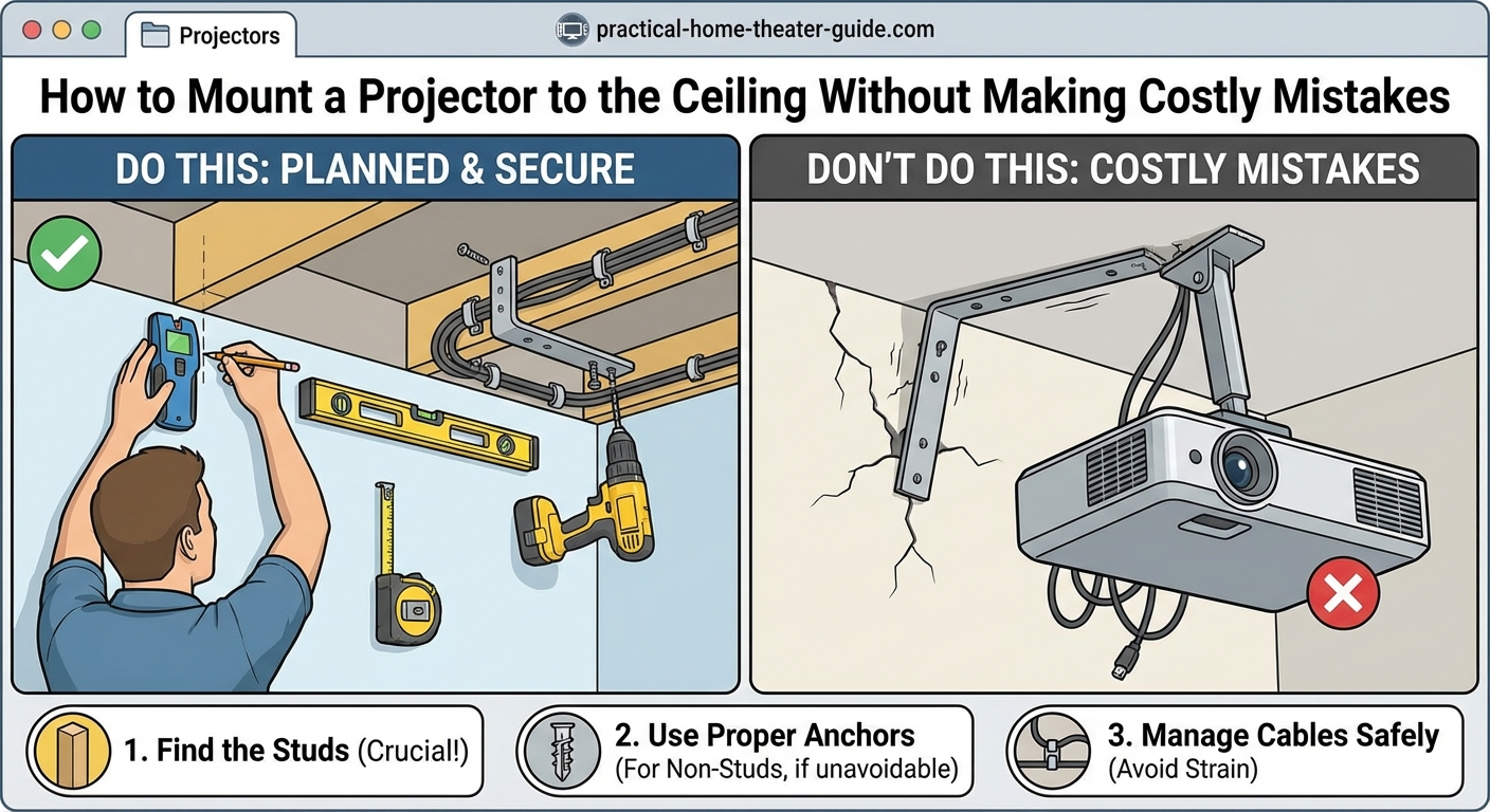 How to Mount a Projector to the Ceiling Without Making Costly Mistakes - Illustration 2