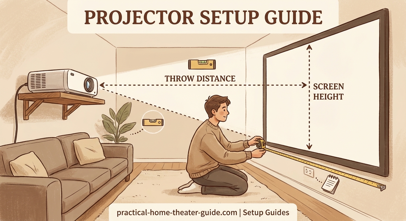 How to Calibrate Your Projector Screen Height and Throw Distance for Perfect Viewing - Illustration 1