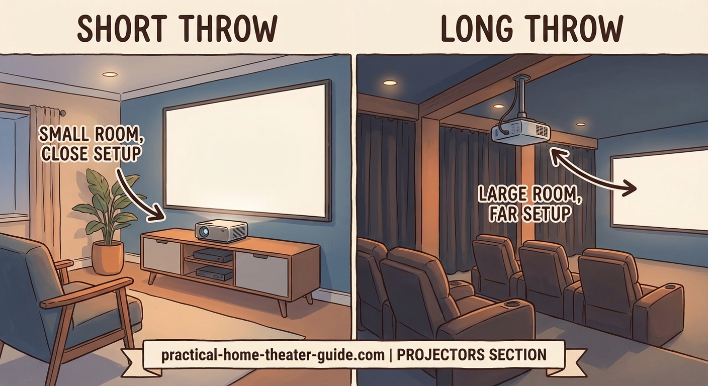 Short Throw vs Long Throw Projectors: Which One Do You Actually Need? - Illustration 1