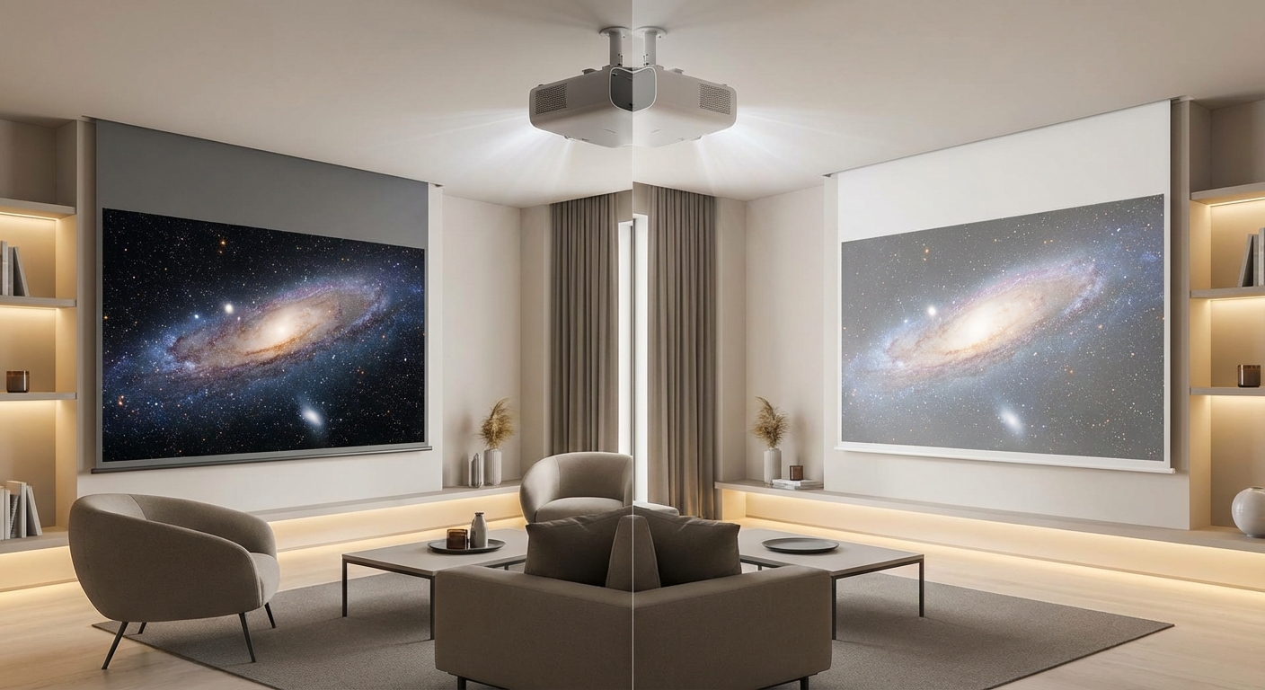Gray vs White Projector Screens: Which Material Actually Improves Picture Quality?