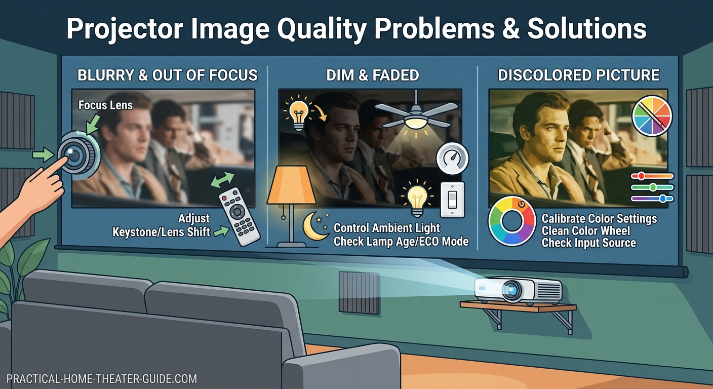 Projector Image Quality Problems: Blurry, Dim, or Discolored Picture Solutions — 2