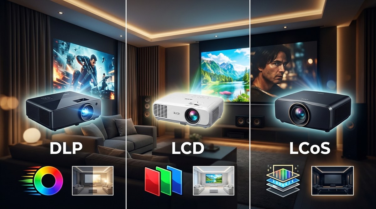 How to Choose the Right Projector Technology (DLP, LCD, or LCoS) for Your Room